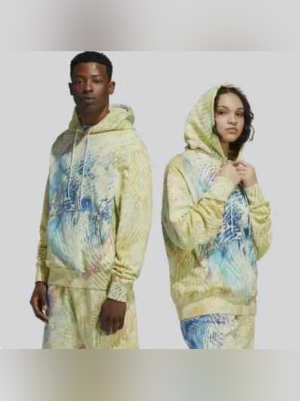 Adidas Yellow Tie Dye Pharrell HU BB Hoodie Sweatshirts  Unisex Top 2XL—XL